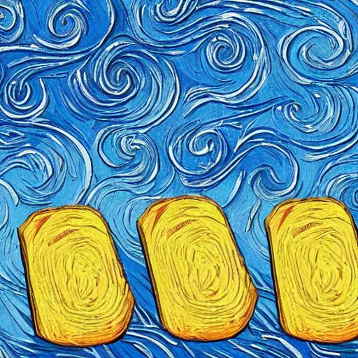 Prompt: illustration of a bar of soap in the style of van gogh