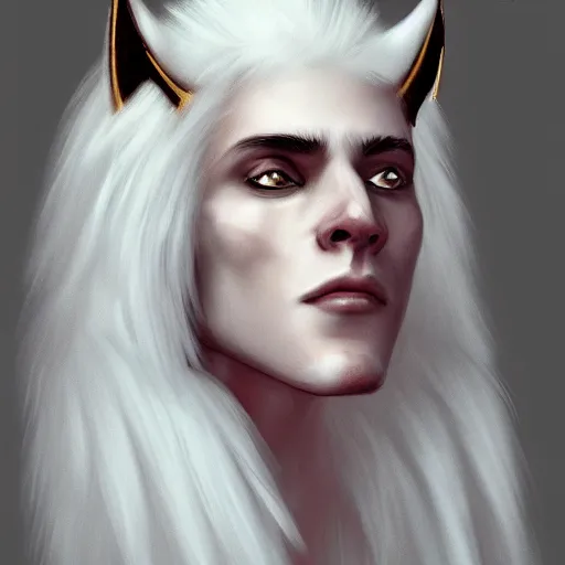 Image similar to portrait of a white human panter with a very long fur and gold jewelry, fantasy, trending on artstation, heroic pose, illustration, highly detailed, simple, 8k