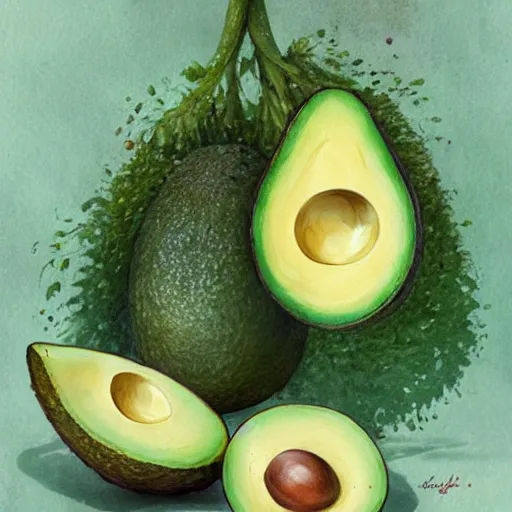 Prompt: emmawatson - avocado hybrid by jean - baptiste monge