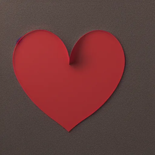 Image similar to 3d render of a red clay heart shape in the middle of a gray sheet of paper, colorful left side