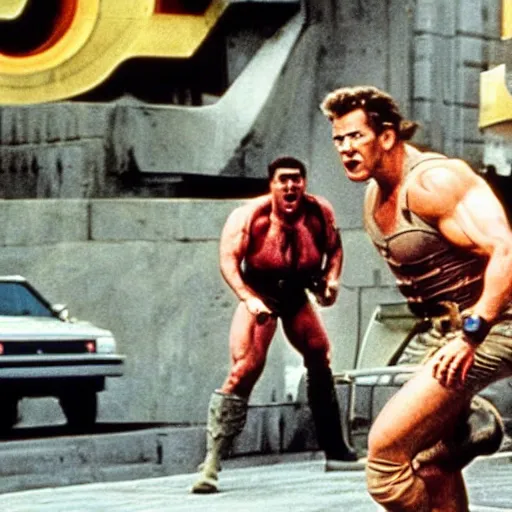 Prompt: contra the movie, 1 9 8 7, movie still