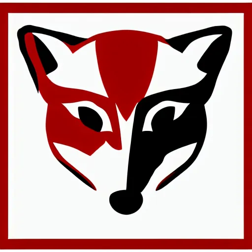 Image similar to military logo that involves foxes, white and red color scheme