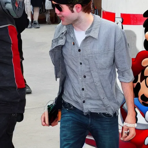 Prompt: robert pattinson super mario