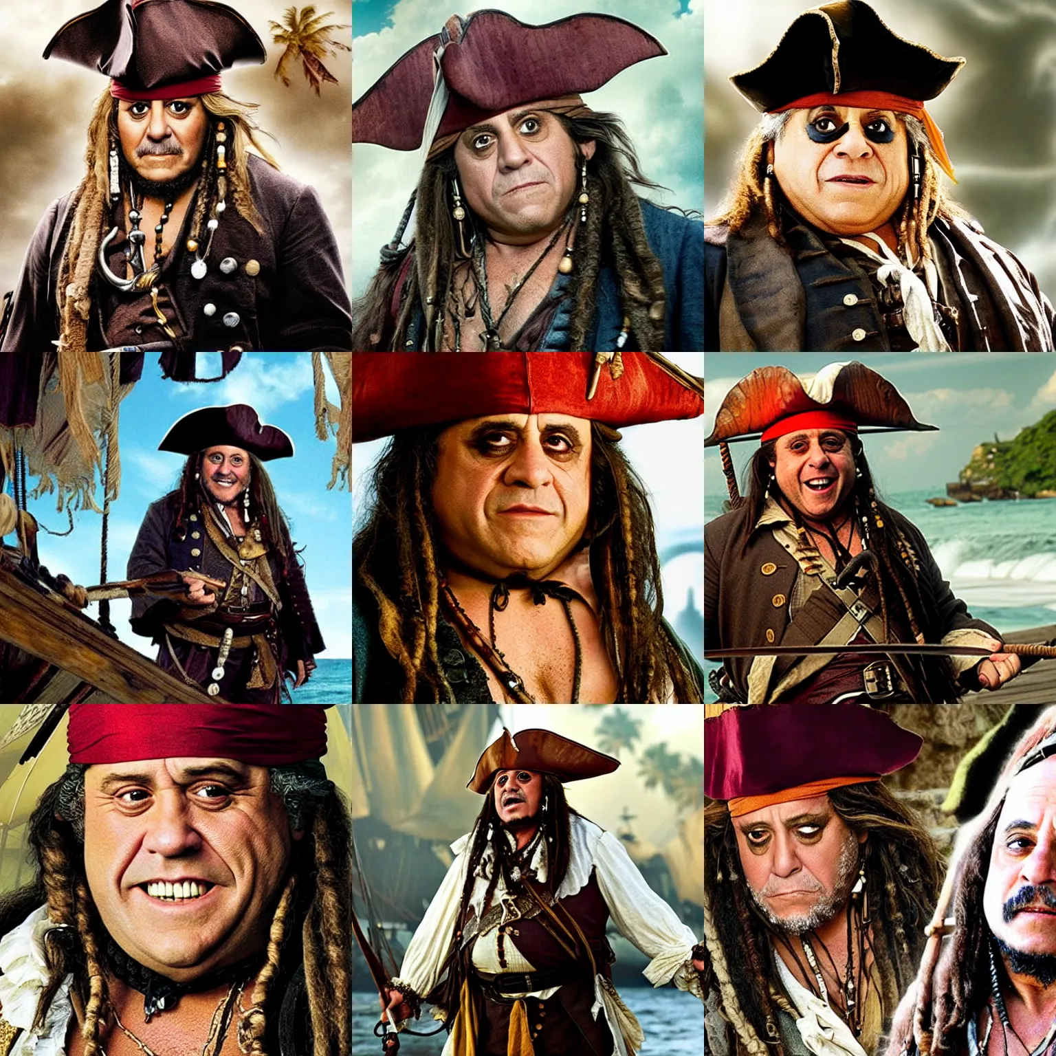 Prompt: danny devito in pirates of the caribbean