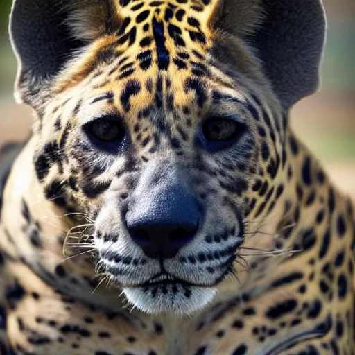 Prompt: half jaguar, half hyena