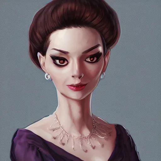 Image similar to Lady Dimitrescu, character portrait by Masanori Warugai, digital art, trending on artstation