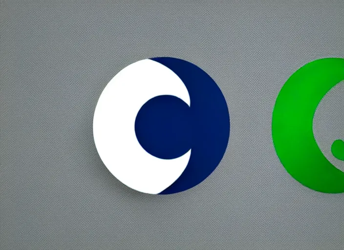 Image similar to A yin-yang logo in green and blue