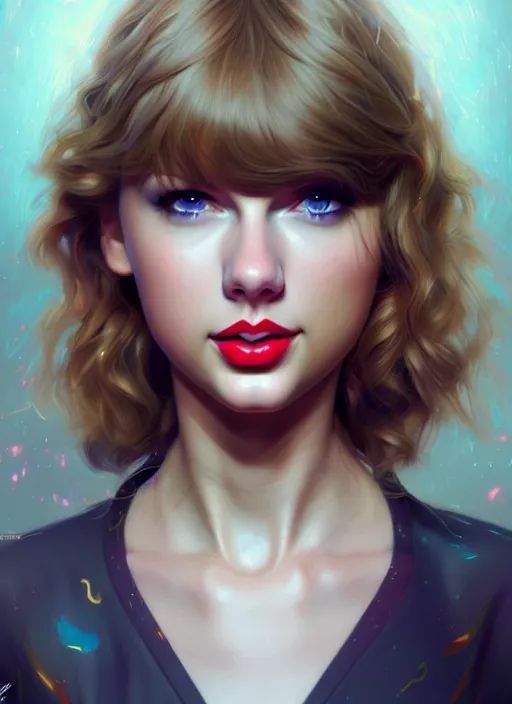 Image similar to taylor swift, evangelion, au naturel, hyper detailed, digital art, trending in artstation, cinematic lighting, studio quality, smooth render, frostbite 3 engine rendered, art style by klimt and nixeu and ian sprigger and wlop and krenz cushart