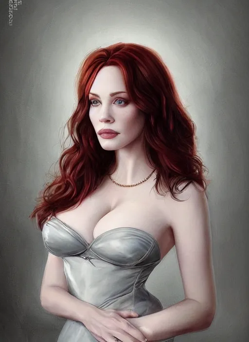 Image similar to photo of a gorgeous christina hendricks / liv tyler hybrid in the style of stefan kostic, realistic, professionally, professionally color graded, half body shot, sharp focus, k high definition, insanely detailed, intricate, elegant, art by stanley lau and artgerm