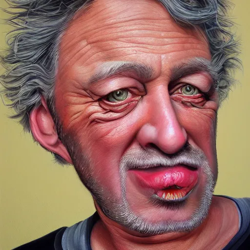 Image similar to Caricature portraits done of Gene Ween, realistic, hyperrealistic, very realistic, highly detailed, very detailed, extremely detailed, detailed, oil painting, digital art, trending on artstation