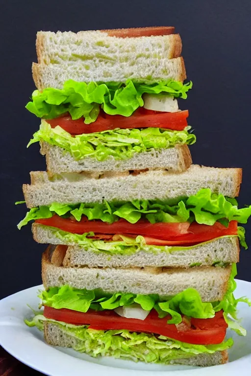 Image similar to alien sandwich, yellow meat and lettuce