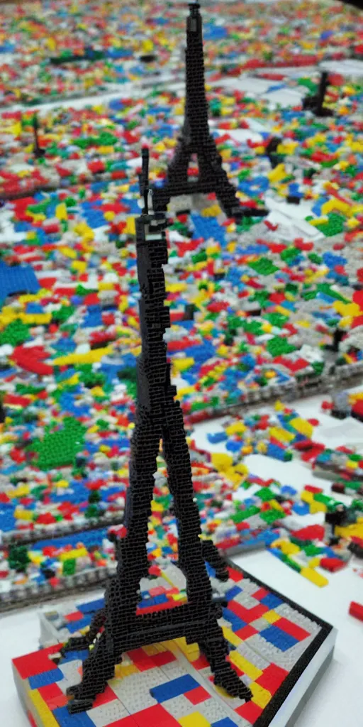 Prompt: Eiffel tower made with Lego