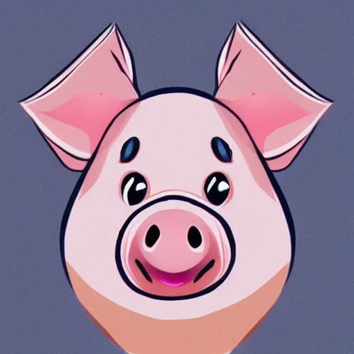 Prompt: face of cutest pig in the world. Artistic. Concept art. Drawing. High details. Artstation. Cute.