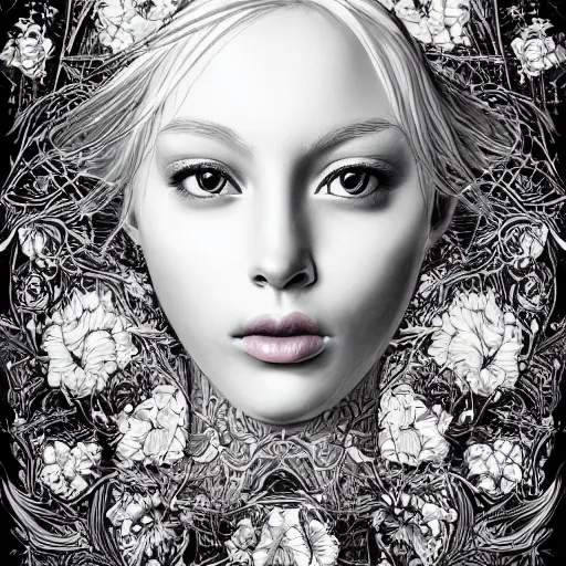 Prompt: a portrait of an incredibly beautiful, colorful, graceful, elegant, and sophisticated young blonde girl made of garlic, an ultrafine detailed illustration by james jean, intricate linework, bright colors, final fantasy, behance contest winner, vanitas, angular, altermodern, unreal engine 5 highly rendered, global illumination, radiant light, detailed and intricate environment
