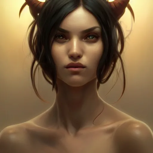 Prompt: perfectly - centered - portrait - photograph of demon, super highly detailed, professional digital painting, artstation, concept art, smooth, sharp focus, no blur, no dof, extreme illustration, unreal engine 5, 8 k, art by artgerm and greg rutkowski and alphonse mucha loish and wlop