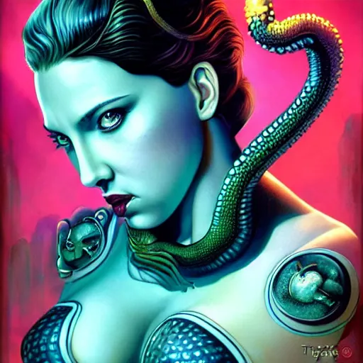 Prompt: underwater naga bioshock portrait of scarlett johansson, octopus, Pixar style, by Tristan Eaton Stanley Artgerm and Tom Bagshaw.