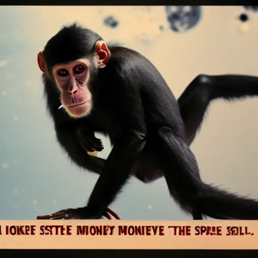 Prompt: still of a monkey in space