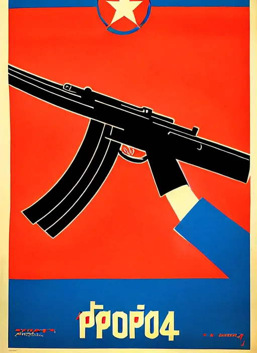 Image similar to soviet propaganda poster of an ak - 4 7, socialist realism. by alexander zelensky, viktor deni, havrylo pustoviyt