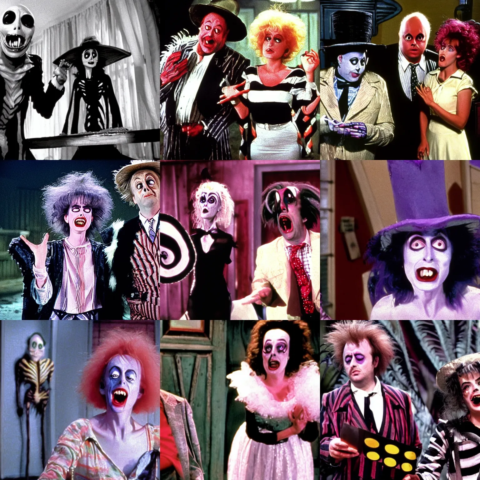 Prompt: a film still from beetlejuice ( 1 9 8 8 )