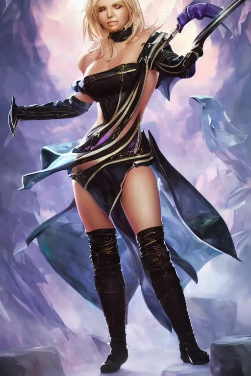 Prompt: Britney spears in a blade and soul spinoff artbook rendered by the artist Hyung tae Kim, Stanley Artgerm Lau, trending on Artstation by Hyung tae Kim, Hardy Fowler, artbook, Taran Fiddler and Tin Brian Nguyen and Stanley Artgerm Lau