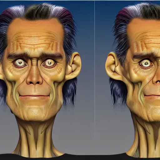 Image similar to digital art of Jim Carrey disguised as aliens extraterrestrial, artstation,8k, detailed,hd,hq,award winning art