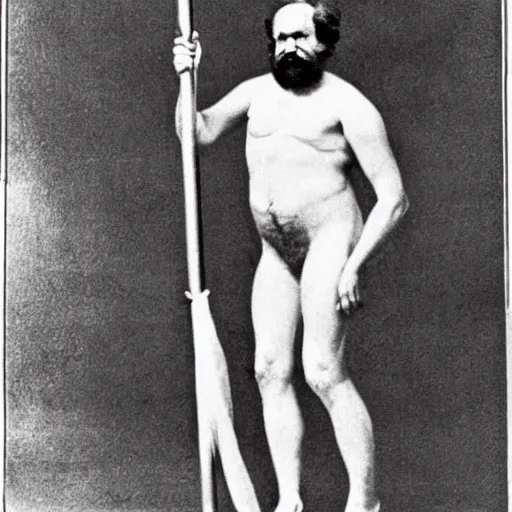 Prompt: karl marx in a bikini, pole dancing