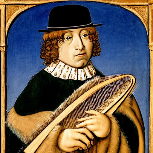 Image similar to portrait of a baby harp seal dressed as italian nobleman, sandro bottecelli, 1 4 5 0