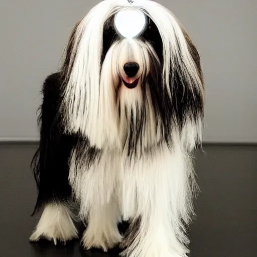 Image similar to robotic bearded collie that's a robot.