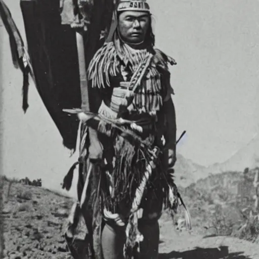 Image similar to old photo of an apache warrior