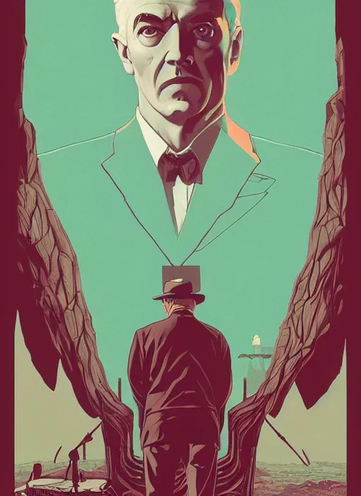 Prompt: Twin Peaks movie poster artwork by Tomer Hanuka and Michael Whelan, Rendering of Nicola Tesla full of details, by Makoto Shinkai and thomas kinkade, Matte painting, trending on artstation and unreal engine