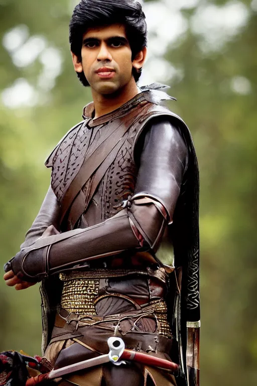 Prompt: intricate color photo of rishi sunak as robin of sherwood