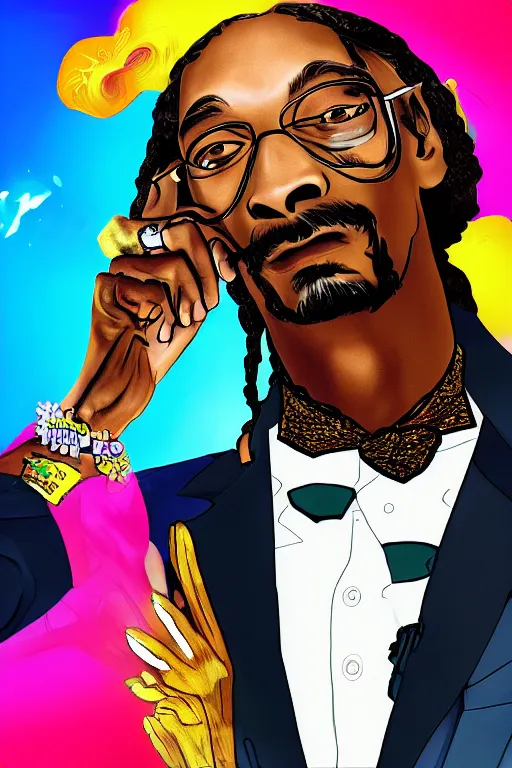 Image similar to Portrait of Snoop Dogg Johnson as hololive vtuber anime