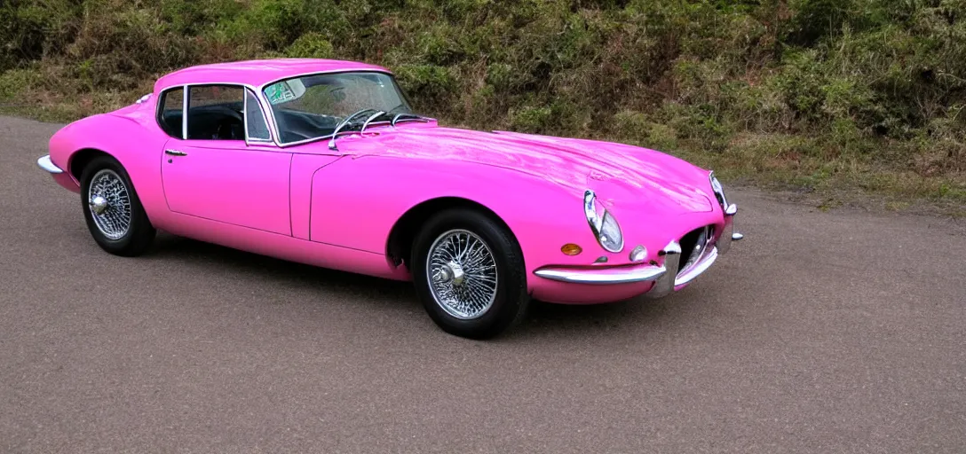 Image similar to pink jaguar 1 9 6 6