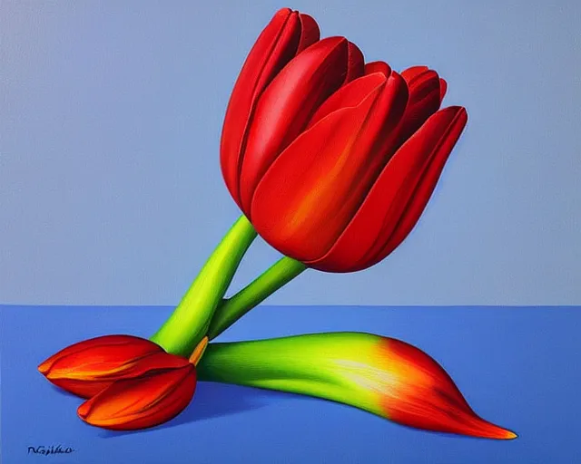 Image similar to the tulip, an ultrafine detailed painting by rafal olbinski, behance contest winner, pop surrealism, detailed painting, very detailed, minimalist, skeuomorphic, airbrush art