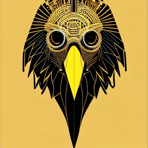 Prompt: Portrait of eagle, steampunk, gold, colorful, illustration, highly detailed, simple, smooth and clean vector curves, no jagged lines, vector art , smooth