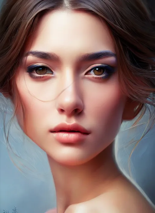 Image similar to photo of a gorgeous young woman in the style of stefan kostic, realistic, sharp focus, 8k high definition, insanely detailed, intricate, elegant, art by stanley lau and artgerm