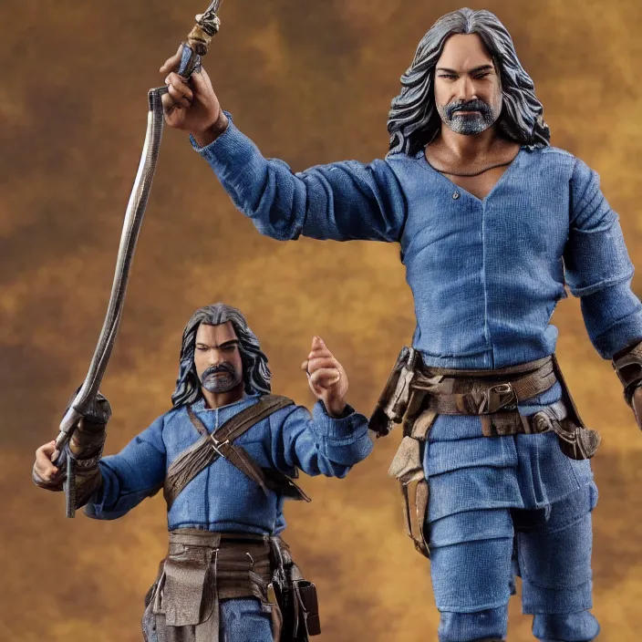 Image similar to a detailed figure of indigo montoya, first 4 figures, detailed product photo