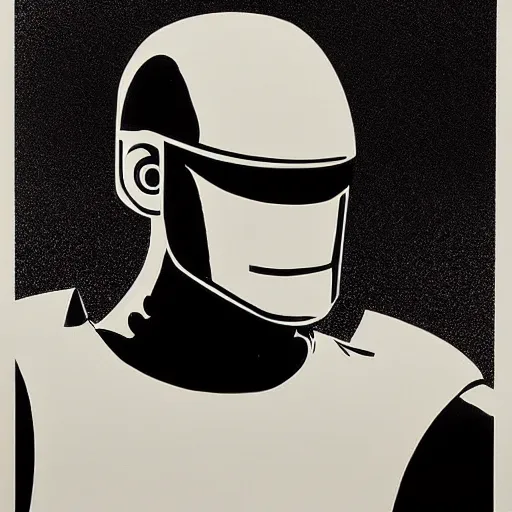 Image similar to RoboCop silkscreen poster by Andy Warhol