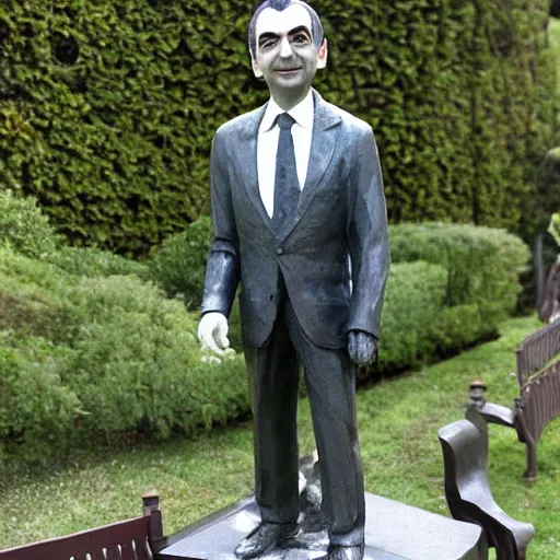 Prompt: Maquette statue of Mr. Bean