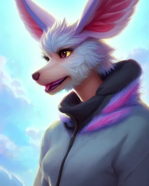 Image similar to character concept art of a cute young male anthropomorphic colorful furry angel dragon | | cute - fine - face, pretty face, key visual, realistic shaded perfect face, fine details by stanley artgerm lau, wlop, rossdraws, james jean, andrei riabovitchev, marc simonetti, and sakimichan, trending on artstation