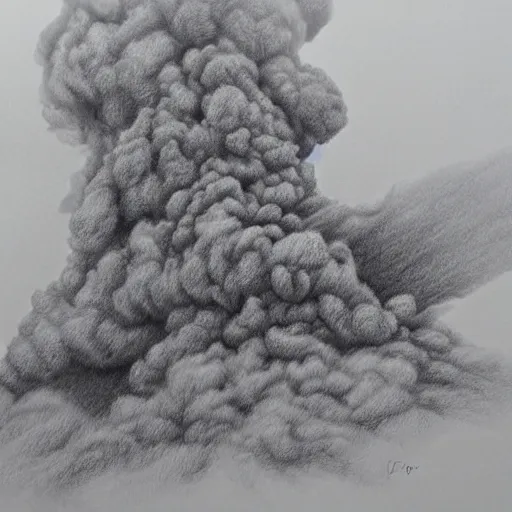 Image similar to grand covered in epic smoke, pen drawing