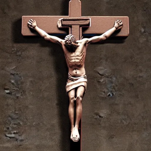 Image similar to octane render of crucifixion