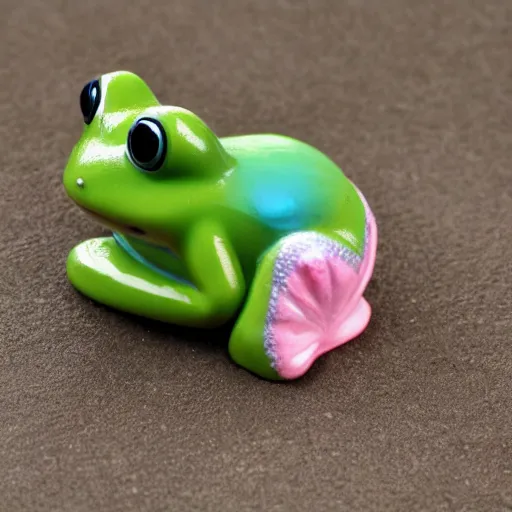 Image similar to soft aesthetic cottage core frog, fairy core