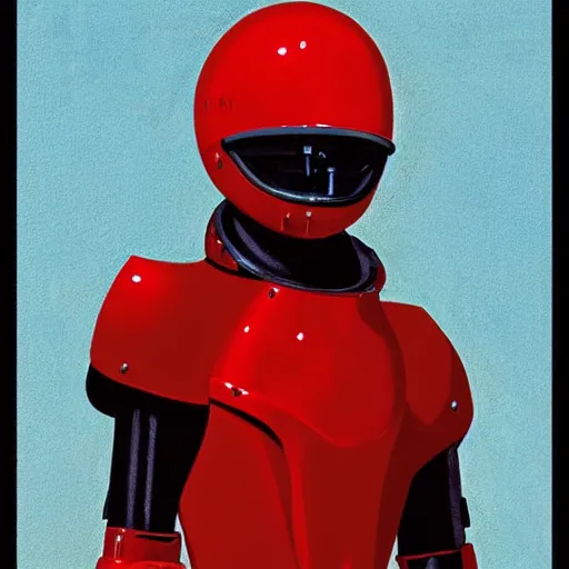 Prompt: self portrait of a humanoid ant with a helmet with pincers. Red and black body armor, digital art, realistic, ultradetailed, concept art in the style of Science Fiction. art by Syd Mead and Moebius, trending on artstation, devianart, cgsociety