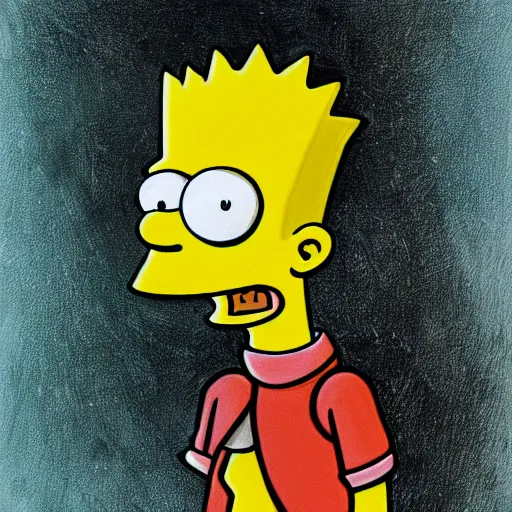 Image similar to Bart Simpson in the style of Giger’s Alien detailed oil painting concept art hd