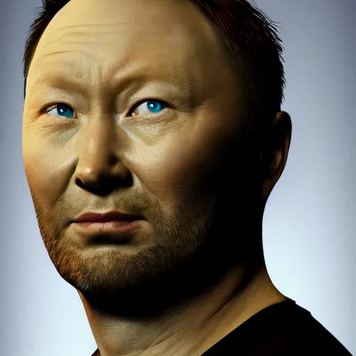 Image similar to photorealistic portrait of Limmy as a comic book villain,