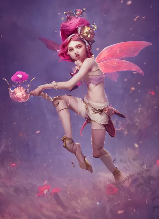 Prompt: poppy the fairy defender, from league of legends, au naturel, hyper detailed, digital art, trending in artstation, cinematic lighting, studio quality, smooth render, unreal engine 5 rendered, octane rendered, art style by klimt and nixeu and ian sprigger and wlop and krenz cushart