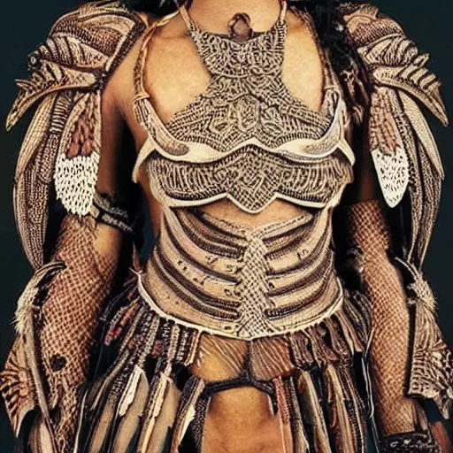 Prompt: “ brown woman wearing a dragonfly armor. intricate. super detailed. award winning. ”