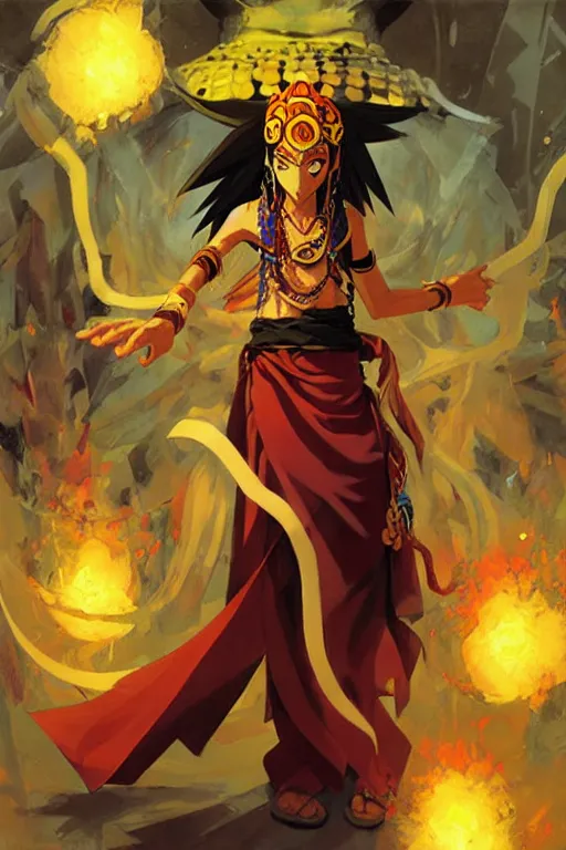 Image similar to vajrakilaya dzogchen shaman king, character concept art by craig mullins and andreas rocha