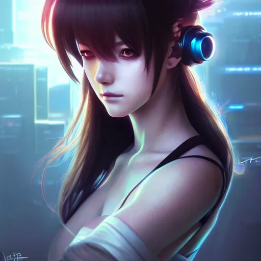 Image similar to beautiful trooper anime girl portrait, anime, cyberpunk, ultra detailed, elegant, intricate, dynamic lighting, hyperrealist, digital art, digital painting, artstation, wlop, sharp focus, illustration, art by artgerm and greg rutkowski and alphonse mucha, 8 k